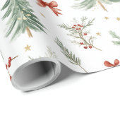 Watercolor Kerstboom & Hulst Inpakpapier (Rol Hoek)