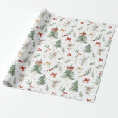 Watercolor Kerstboom & Hulst Inpakpapier (Uitgerold)