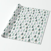 Watercolor Kerstboom Inpakpapier (Uitgerold)
