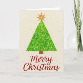 Watercolor Kerstboom Kaart