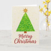 Watercolor Kerstboom Kaart (Gele Bloem)