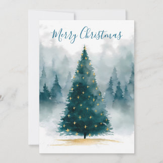 Watercolor Kerstboom Kaart