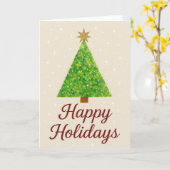 Watercolor Kerstboom Kaart (Gele Bloem)