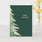 Watercolor Kerstboom Kaart Enkele Groene Boom (Gele Bloem)