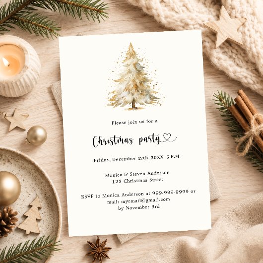 Watercolor Kerstboom Kerstfeest Kaart
