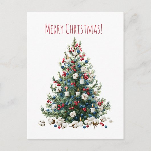 Watercolor Kerstboom, Kerstkaart Feestdagenkaart (Voorkant)