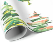 Watercolor Kerstboom Kleurrijke Abstracte Kunst Cadeaupapier (Rol Hoek)