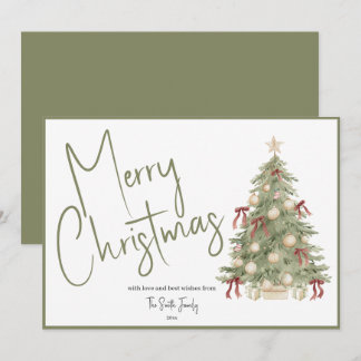 Watercolor Kerstboom Niet-Foto Kerstkaart Kaart