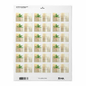 Watercolor Kerstboom Palm Goud Etiket (Full Sheet)