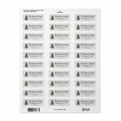 Watercolor Kerstboom Retouradres Etiket (Full Sheet)