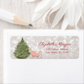 Watercolor Kerstboom, slee bokeh Etiket (Insitu)