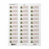 Watercolor Kerstboom, slee bokeh Etiket (Full Sheet)