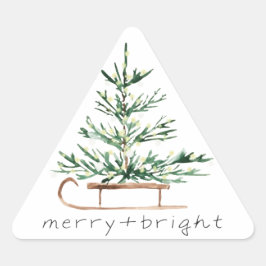 Watercolor Kerstboom Slee. Sticker