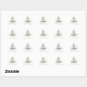 Watercolor Kerstboom Slee. Sticker (Vel)