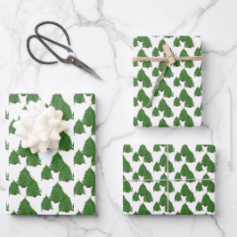 Watercolor Kerstboom Vakantie Inpakpapier Vel