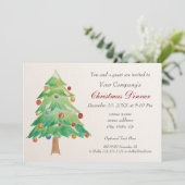 Watercolor Kerstboom Vakantiefeest Uitnodiging (Staand voorkant)