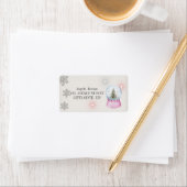 Watercolor Kerstboom, Wereldbol Etiket (Insitu)