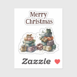 Watercolor Kerstcadeaus  Sticker