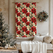 Watercolor Kerstdeken Klassieke Kerstbloei