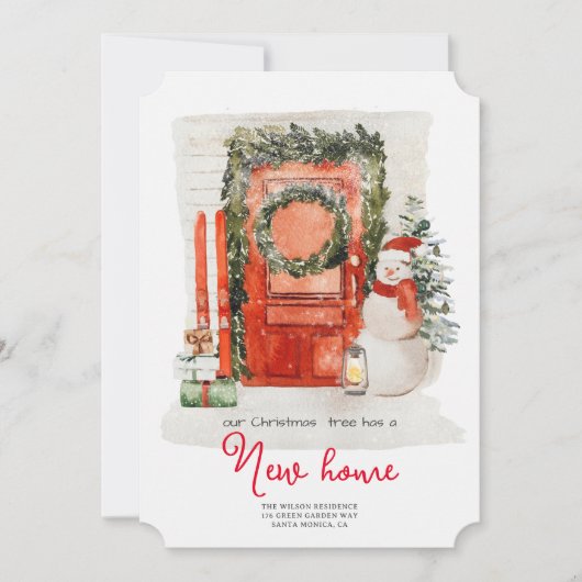 Watercolor Kerstdeur Bewegende Aankondiging (Voorkant)