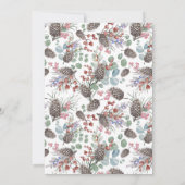 Watercolor Kerstfeest Botanische Krans Kaart (Achterkant)