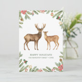 Watercolor Kerstherten Feestdagenkaart (Staand voorkant)