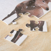 Watercolor Kersthertenpuzzel Legpuzzel (Zijkant)
