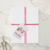 Watercolor Kersthonden Cadeaulabel (Met Touw)