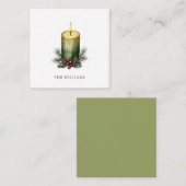 Watercolor Kerstkaars Festivistische Illustratie  Notitiekaartje (Voorkant / Achterkant)