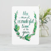 Watercolor kerstkaart bedankkaart (Staand voorkant)
