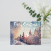 Watercolor Kerstkaart Briefkaart (Staand voorkant)