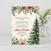 Watercolor Kerstkaart met Bloemen Kaart (Staand voorkant)