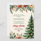 Watercolor Kerstkaart met Bloemen Kaart (Achterkant)