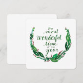 Watercolor Kerstkaart - Vierkant (Voorkant / Achterkant)