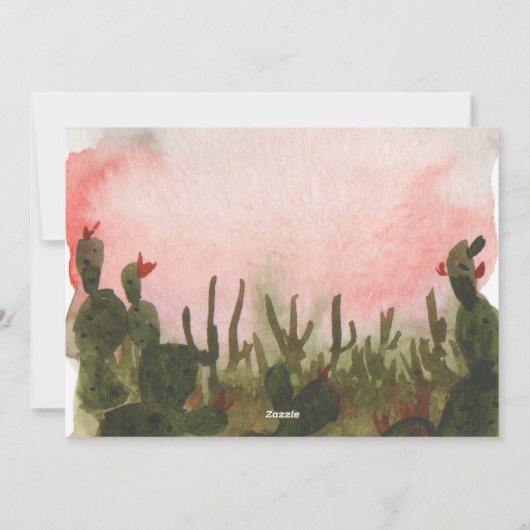 Watercolor Kerstkaart Woestijn (Achterkant)