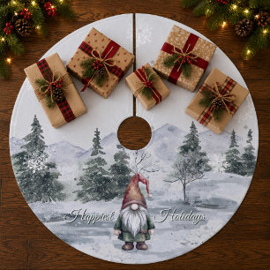 Watercolor Kerstkabouter Fleece Kerstboom Rok