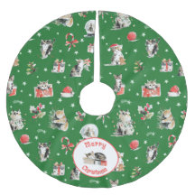 Watercolor Kerstkatten Whimisical