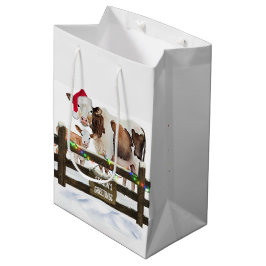 Watercolor Kerstkoeien Met Sinterklaashoed Medium Cadeauzakje