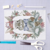Watercolor Kerstkonijn Met Stippenboog Tissuepapier (Craft)