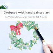 Watercolor Kerstkrans Bedankkaart Notitiekaartje