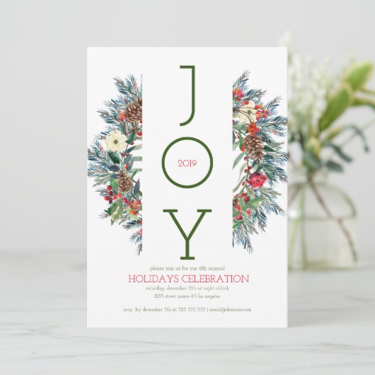 Watercolor kerstkrans feestdagenkaart (Staand voorkant)