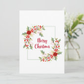 Watercolor Kerstkrans Feestdagenkaart (Staand voorkant)