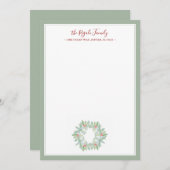 Watercolor Kerstkrans Huisverwarmingsgeschenk Notitiekaartje (Voorkant / Achterkant)