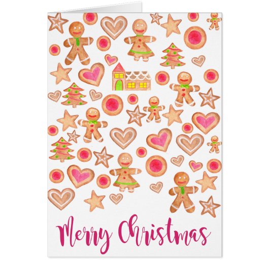 Watercolor Kerstkrans Merry Christmas (Voorkant)