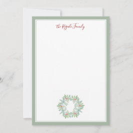 Watercolor Kerstkrans Notitiekaarten Notitiekaartje
