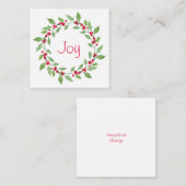 Watercolor Kerstkrans Notitiekaartje (Voorkant / Achterkant)