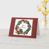 Watercolor Kerstkrans Thanksgiving wenskaart Kaart (Gele Bloem)