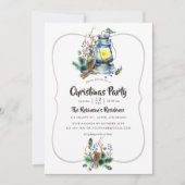 Watercolor Kerstlantaarn Feest Kaart (Voorkant)