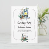 Watercolor Kerstlantaarn Feest Kaart (Staand voorkant)