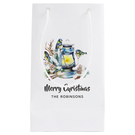 Watercolor Kerstlantaarn Klein Cadeauzakje (Voorkant)
